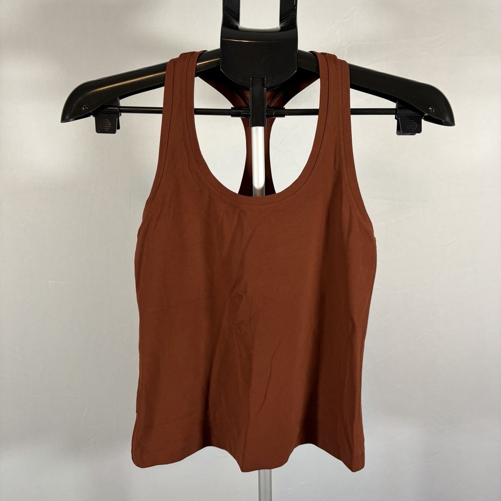 Lululemon Sz 4 Womens Brown Orange Racerback Tank Top Yoga Running Training Gym